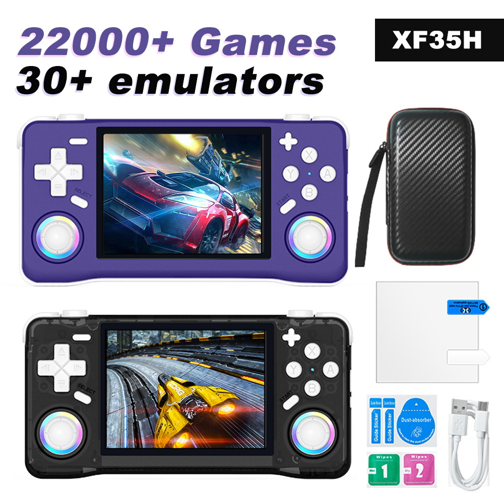 Retro Gaming Arcade Console - XF35H Retro-Gaming-Handheld-Konsole im Taschenformat, 3,5-Zoll-Vollbildschirm, RGB-Licht,