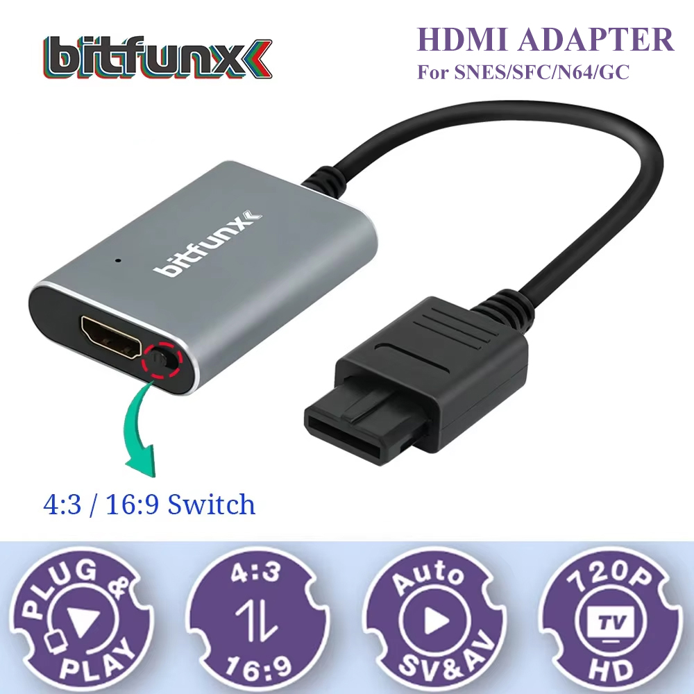 Retro Gaming Arcade Console - Bitfunx 720P Svideo / AV zu