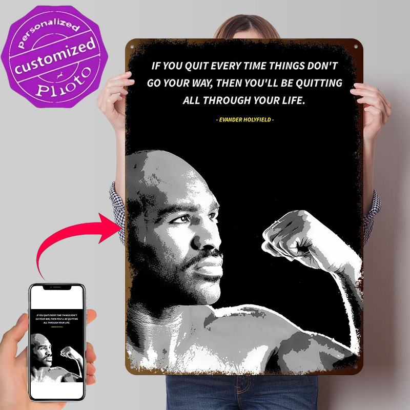 Retro Gaming Quotes - Evander Holyfield Zitate Poster Retro 3D-Gedruckte