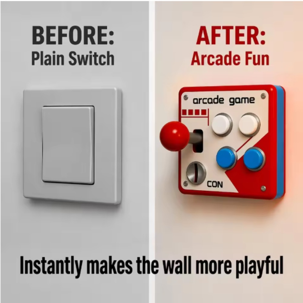 Game Retro Gaming - Retro Arcade Joystick Schalterplatten-Abdeckung, Bohrfreie 3D-Gedruckte
