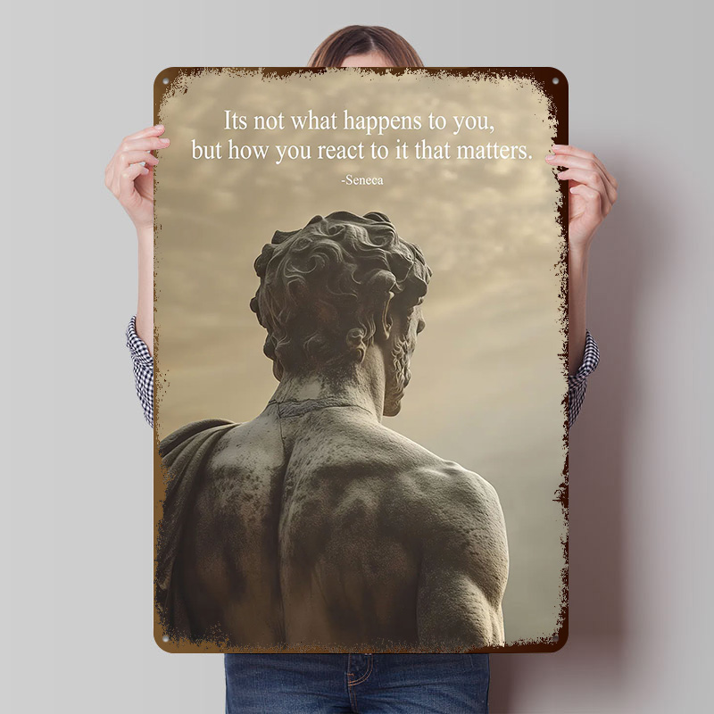 Retro Gaming Quotes - Seneca Stoic Zitat Weißblech Poster Anpassbare