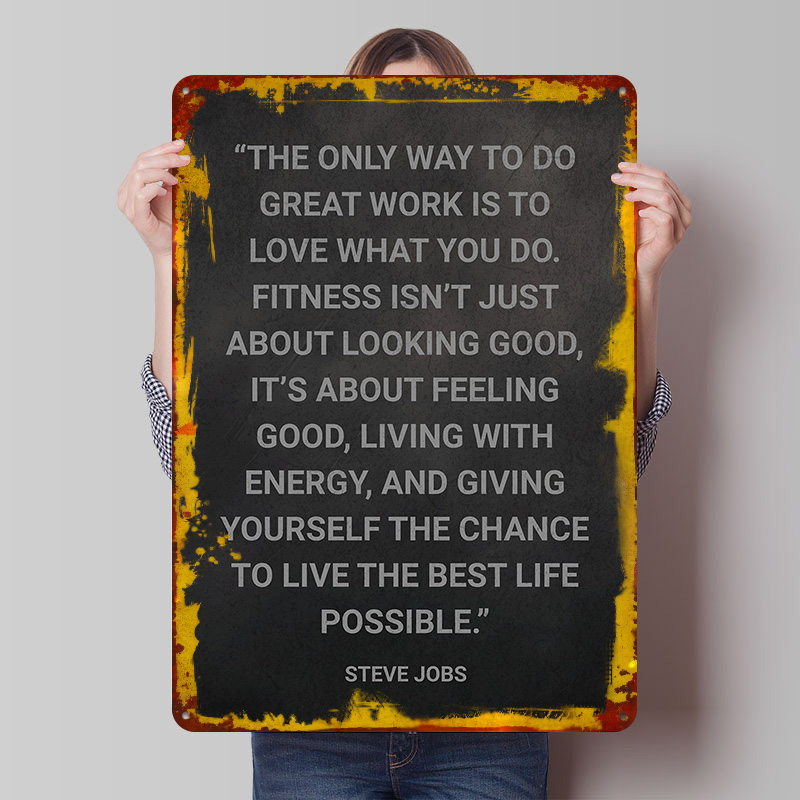 Steve Jobs Fitness-Zitat Metal – Retro Gaming Quotes Bewertung und Preis